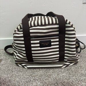 Henri Bendel East West travel tote bag signature white and brown
